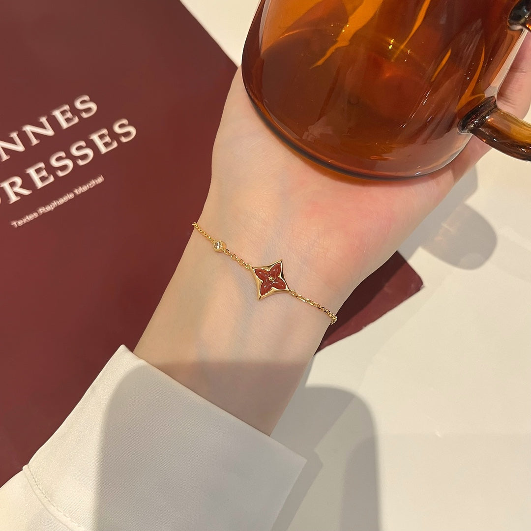 [⭐Shinejoy]COLOR STAR KARNELIAN ROSÉGOLD DIAMANTARMBAND