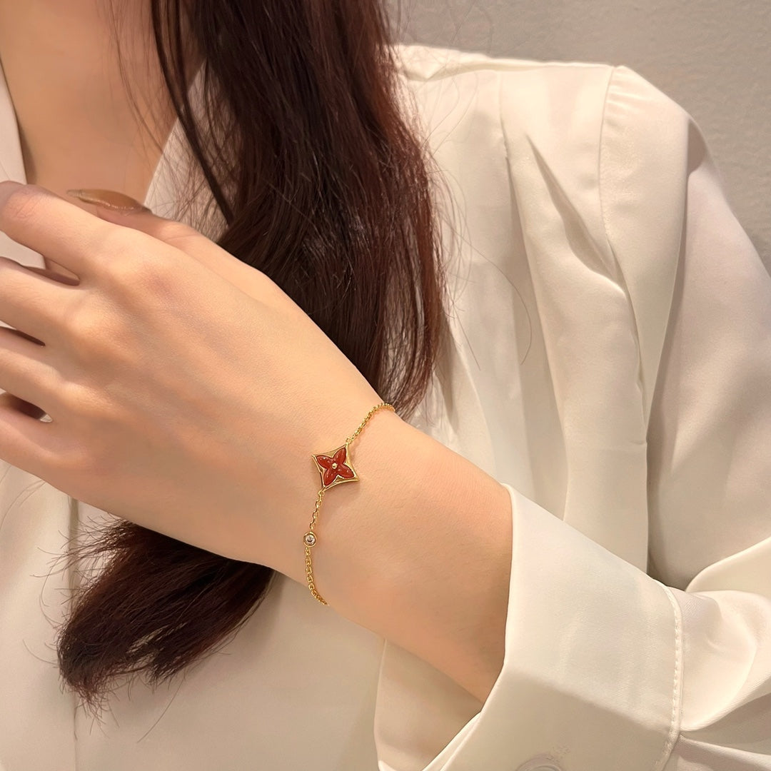 [⭐Shinejoy]COLOR STAR KARNELIAN ROSÉGOLD DIAMANTARMBAND