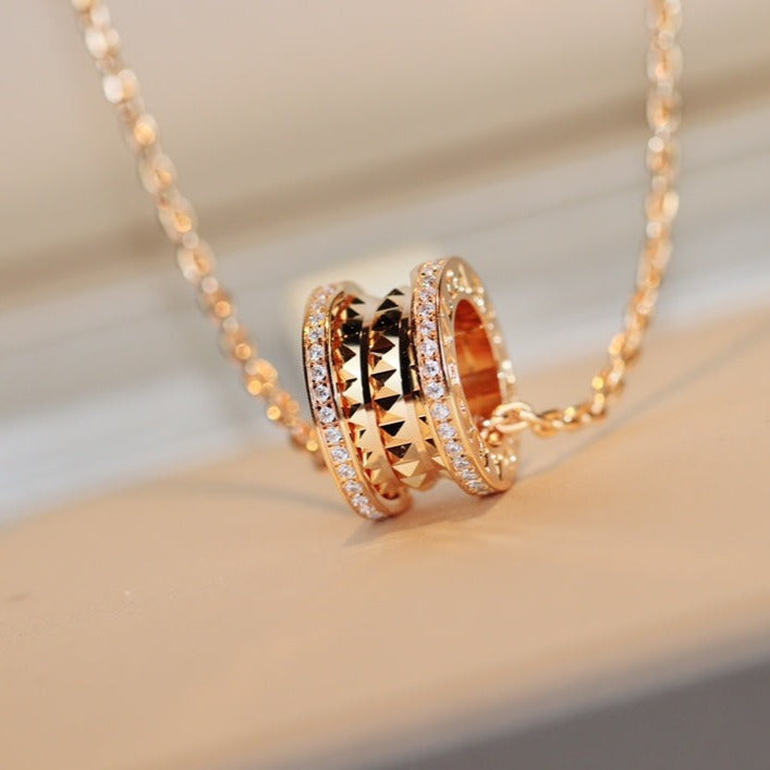 [⭐Shinejoy]ZERO 1 ROCK ANHÄNGER ROSÉGOLD HALSKETTE
