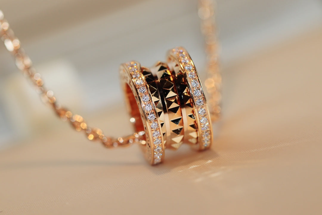 [⭐Shinejoy]ZERO 1 ROCK ANHÄNGER ROSÉGOLD HALSKETTE
