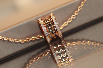[⭐Shinejoy]ZERO 1 ROCK ANHÄNGER ROSÉGOLD HALSKETTE