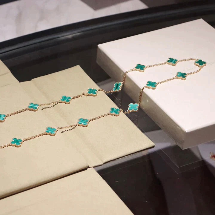 [⭐Shinejoy]CLOVER 20 MOTIFS MALACHITE GOLD