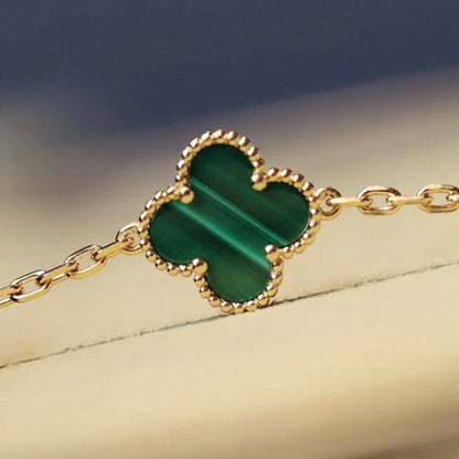 [⭐Shinejoy]CLOVER 20 MOTIFS MALACHITE DIAMOND NECKLACE