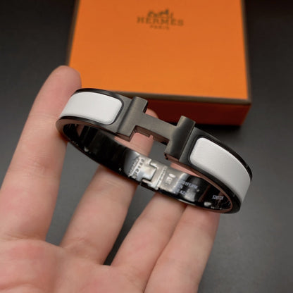[⭐Shinejoy]Hブレスレット 12MM ブラック＆ホワイト セラミック