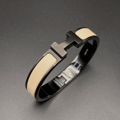 [⭐Shinejoy]Hブレスレット 12MM ブラック ベージュ セラミック