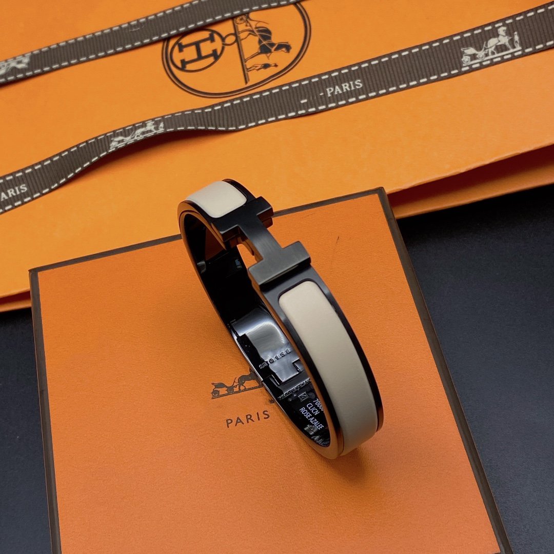 [⭐Shinejoy]Hブレスレット 12MM ブラック ベージュ セラミック