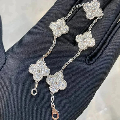 [⭐Shinejoy] CLOVER 5モチーフ フルダイヤモンド ブレスレットコレクション