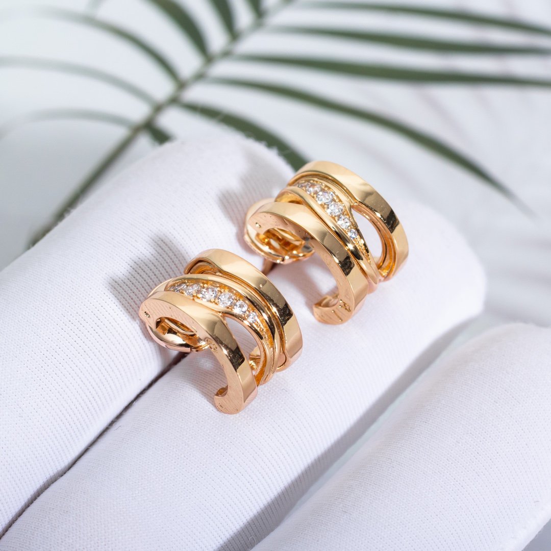 [⭐Shinejoy]ZERO 1 PINK GOLD DIAMONDS EARRINGS