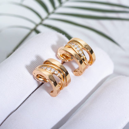 [⭐Shinejoy]ZERO 1 PINK GOLD DIAMONDS EARRINGS