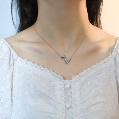 [⭐Shinejoy]VOLT SILBER DIAMANT ANHÄNGER HALSKETTE