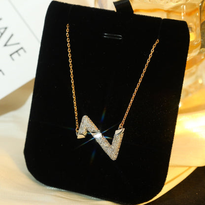 [⭐Shinejoy]VOLT SILBER DIAMANT ANHÄNGER HALSKETTE