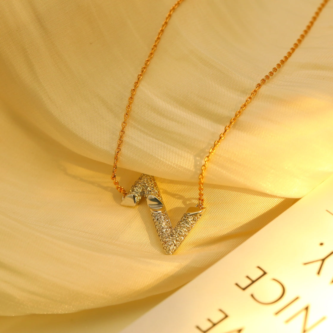 [⭐Shinejoy]VOLT SILBER DIAMANT ANHÄNGER HALSKETTE