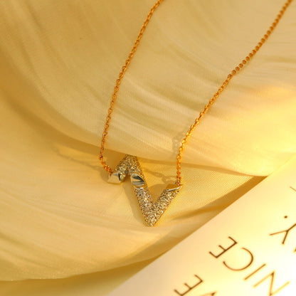 [⭐Shinejoy]VOLT SILBER DIAMANT ANHÄNGER HALSKETTE