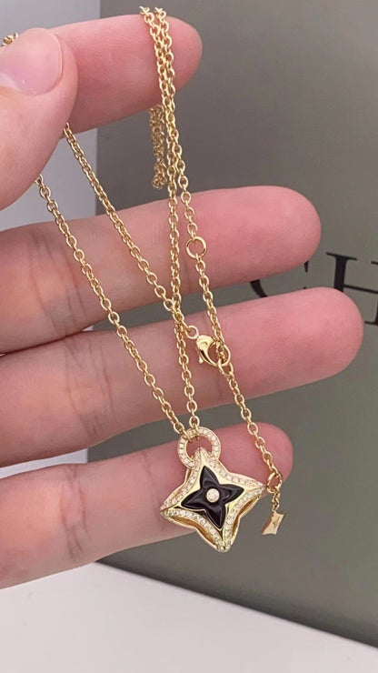 [⭐Shinejoy]スターペンダント ピンクゴールド ダイヤモンドネックレス
