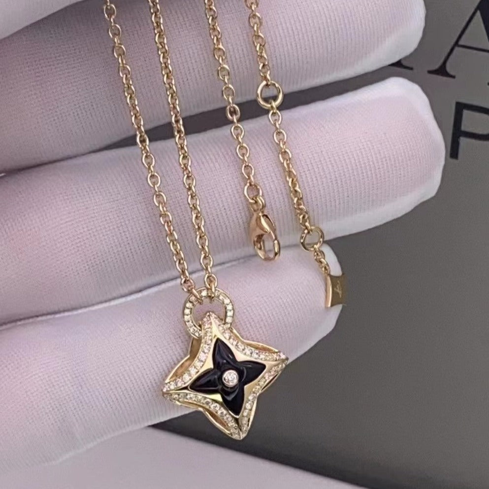 [⭐Shinejoy]スターペンダント ピンクゴールド ダイヤモンドネックレス