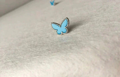 [⭐Shinejoy]バタフライ ターコイズ イヤリング シルバー