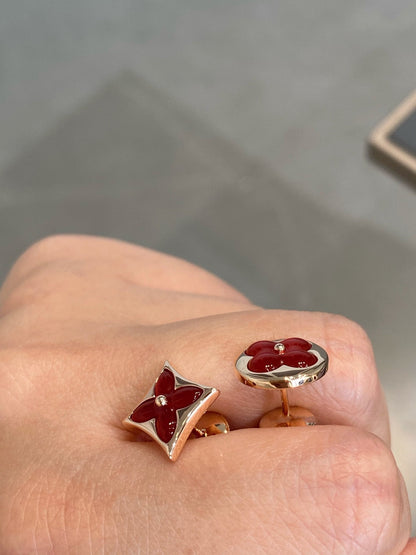 [⭐Shinejoy]スター＆サン ピンクゴールド カーネリアン スタッドピアス