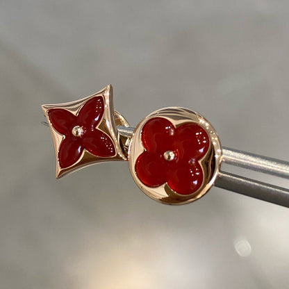 [⭐Shinejoy]スター＆サン ピンクゴールド カーネリアン スタッドピアス