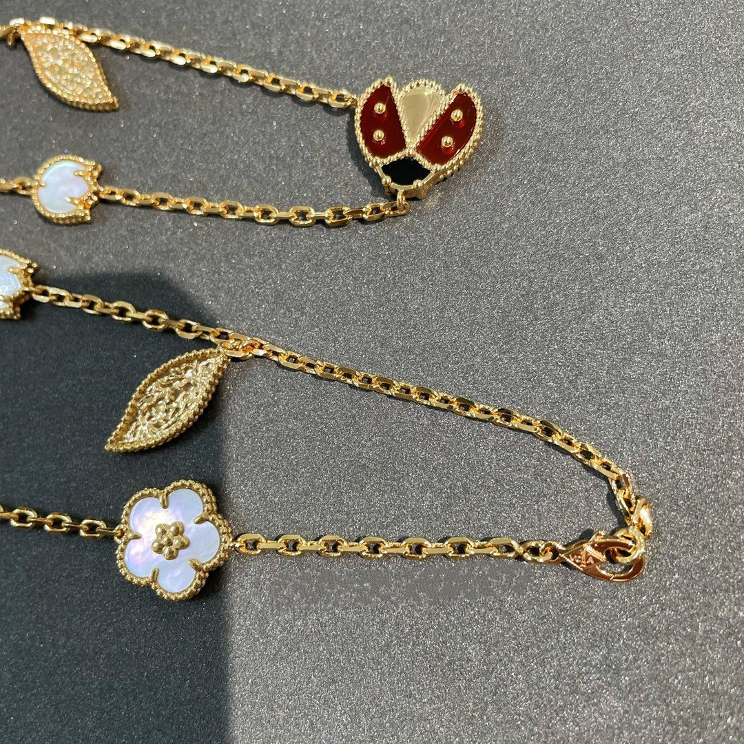 [⭐Shinejoy]ラッキースプリング 15モチーフ ゴールドネックレス