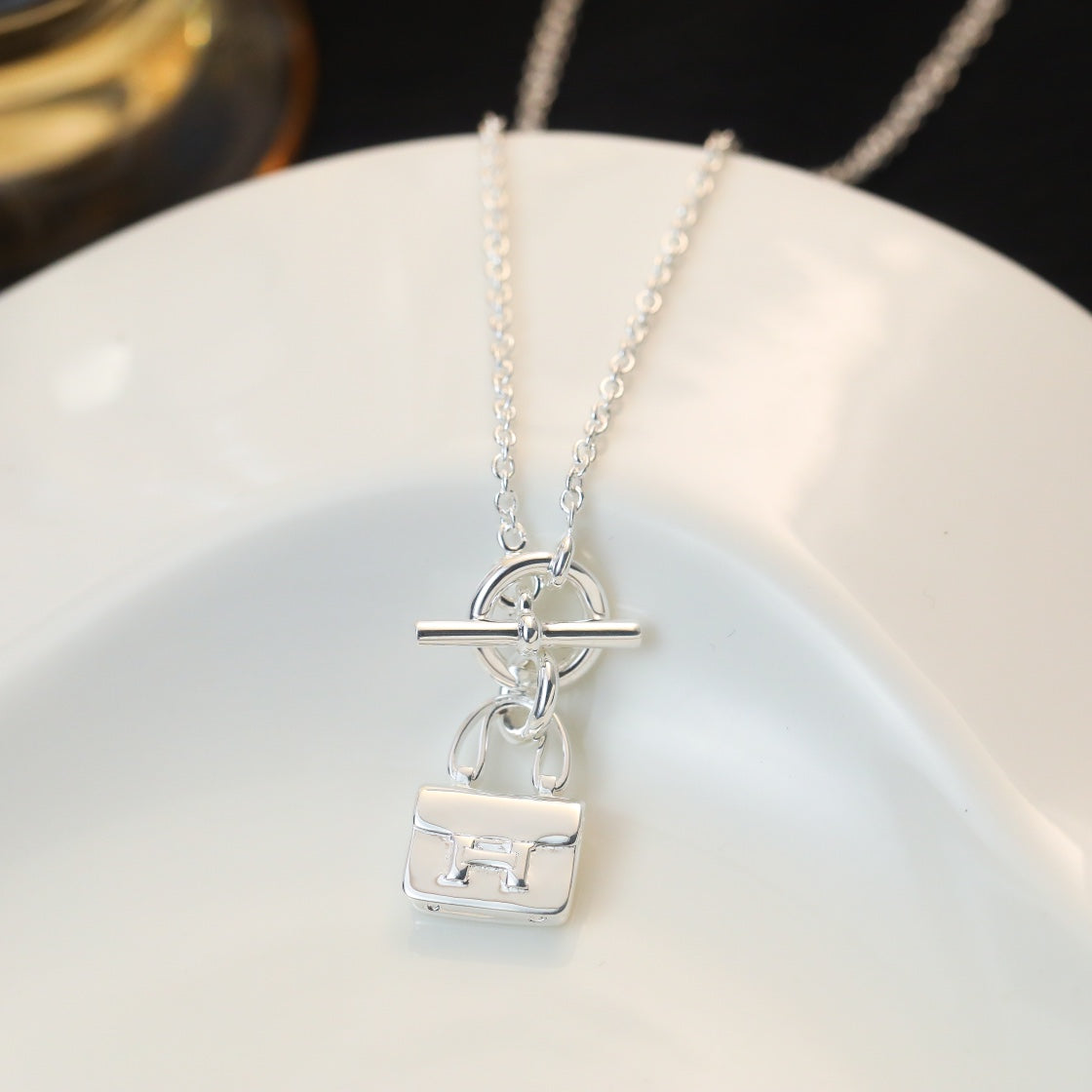 [⭐Shinejoy]POP H ペンダント シルバーネックレス