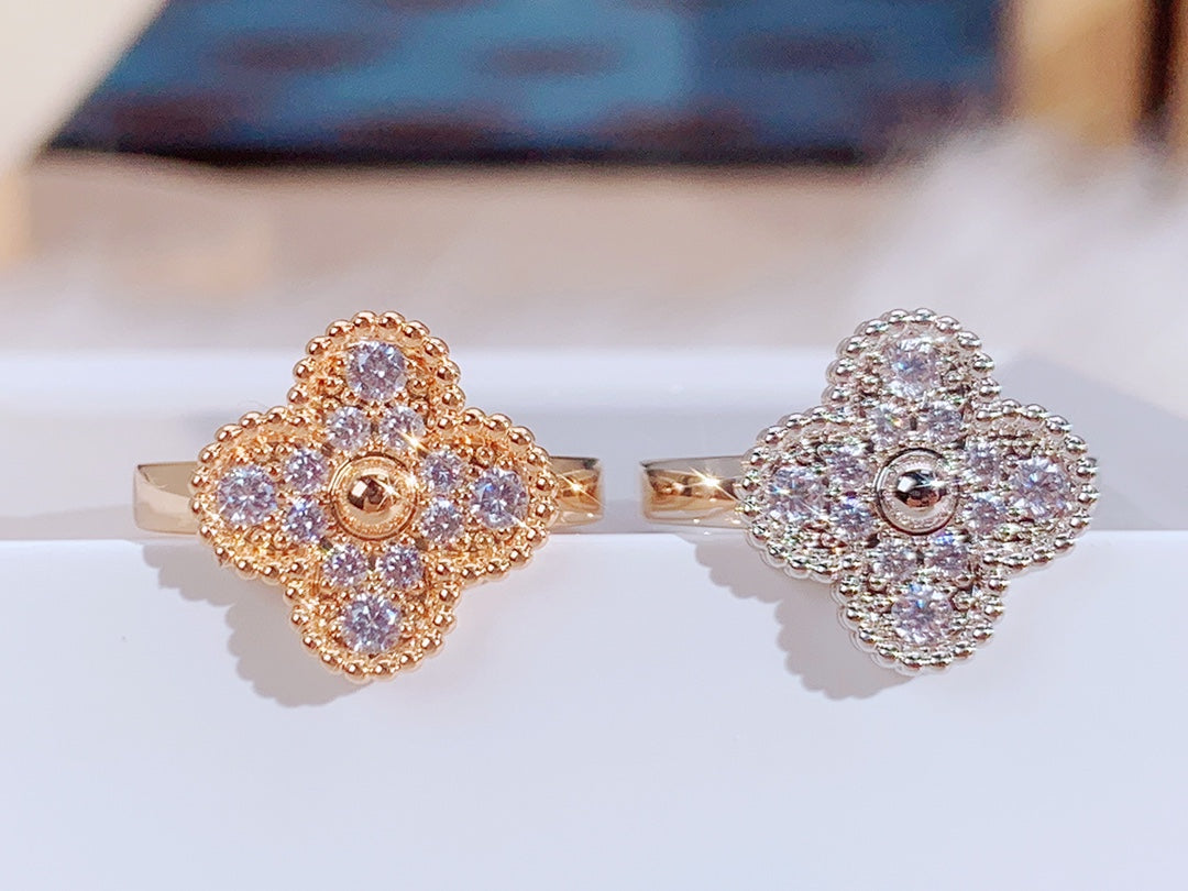 [⭐Shinejoy]KLEEBLATT-DIAMANT-RING