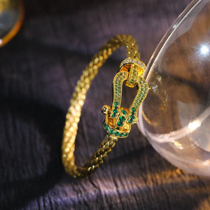 [⭐Shinejoy]FORCE 10 GOLD GRÜNER DIAMANT PAVÉ