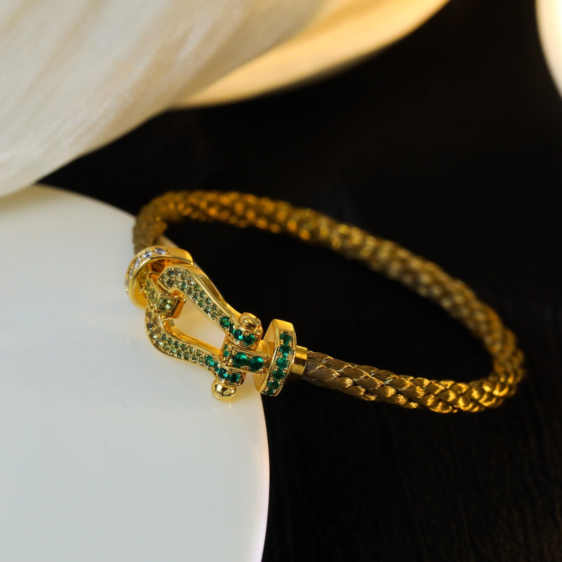 [⭐Shinejoy]FORCE 10 GOLD GRÜNER DIAMANT PAVÉ