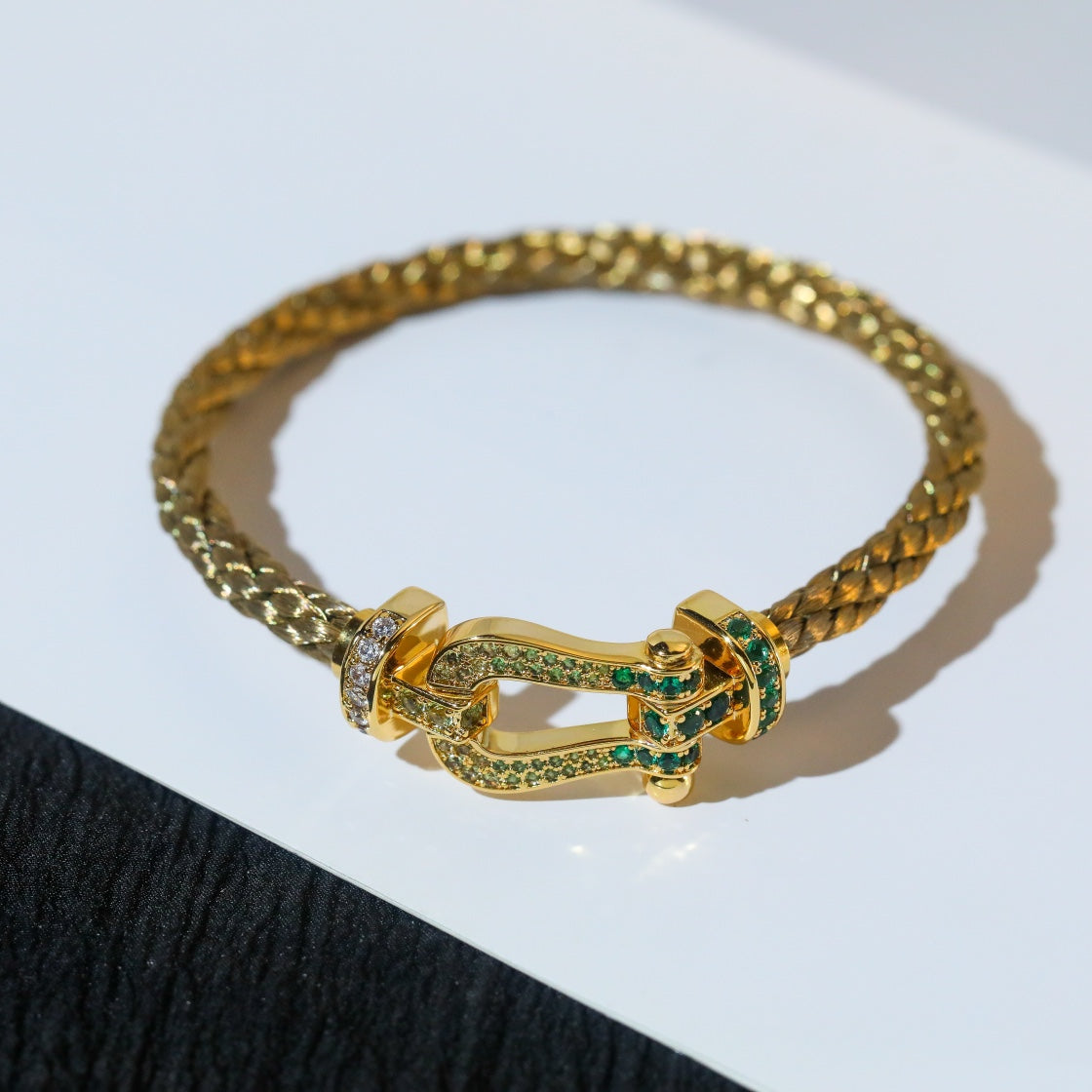 [⭐Shinejoy]FORCE 10 GOLD GRÜNER DIAMANT PAVÉ