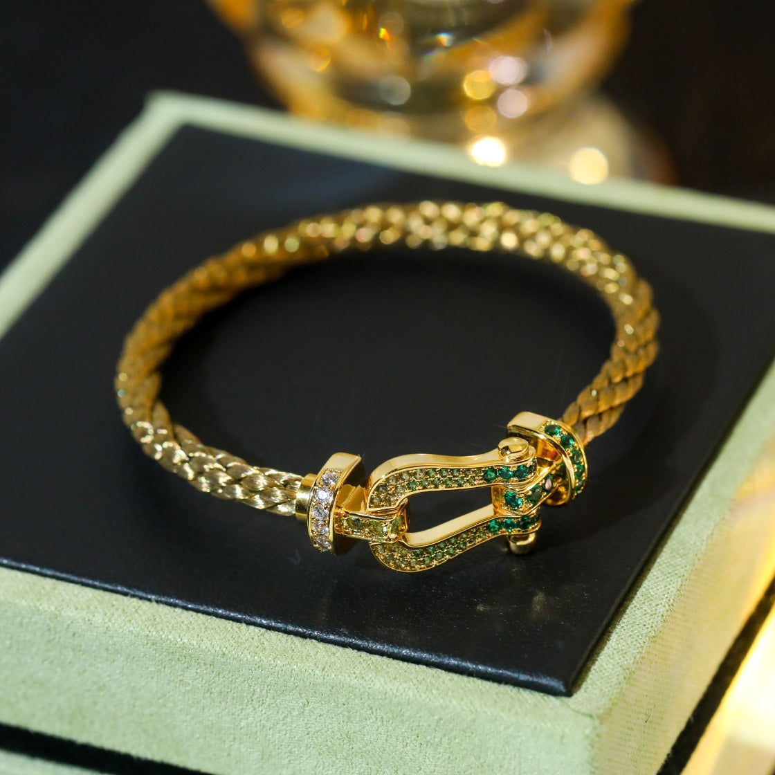 [⭐Shinejoy]FORCE 10 GOLD GRÜNER DIAMANT PAVÉ