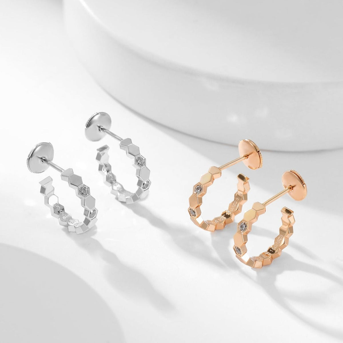 [⭐Shinejoy]BEE LOVE ダイヤモンドフープピアス