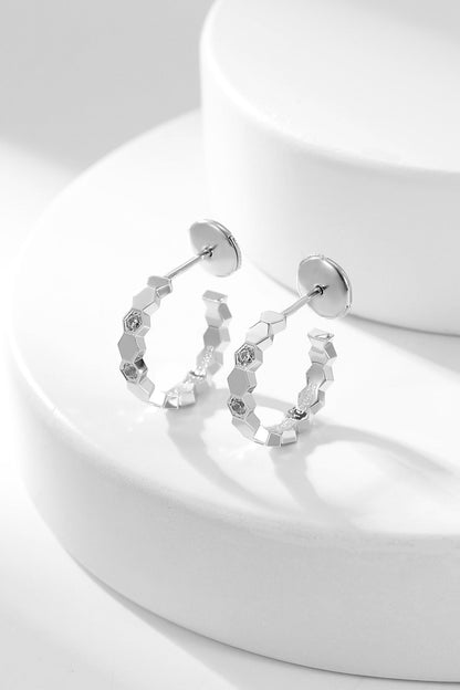 [⭐Shinejoy]BEE LOVE ダイヤモンドフープピアス