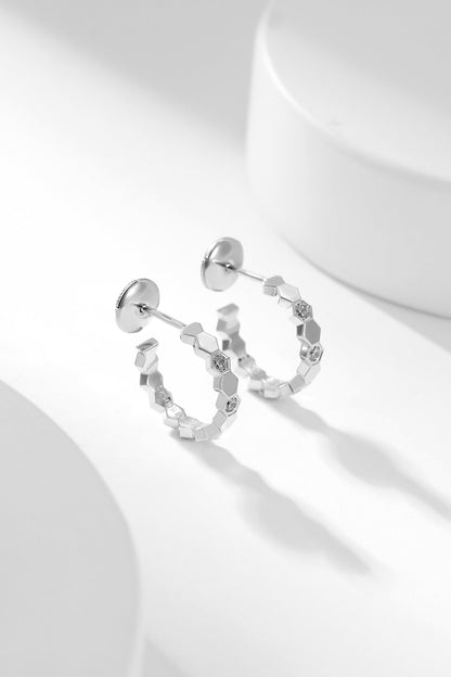 [⭐Shinejoy]BEE LOVE ダイヤモンドフープピアス