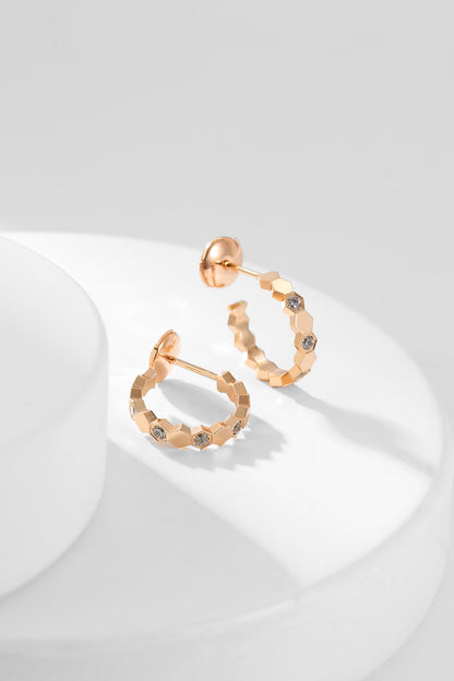 [⭐Shinejoy]BEE LOVE ダイヤモンドフープピアス