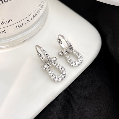 [⭐Shinejoy]FORCE 10 FULL DIAMOND DROP EARRINGS MEDIUM MODEL