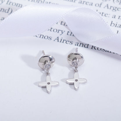 [⭐Shinejoy]VIDYLLE シルバーダイヤモンドミニドロップピアス