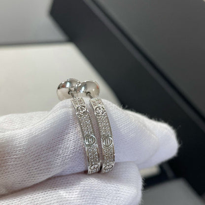 [⭐Shinejoy]LOVE DIAMOND SILBER-CREOLEN