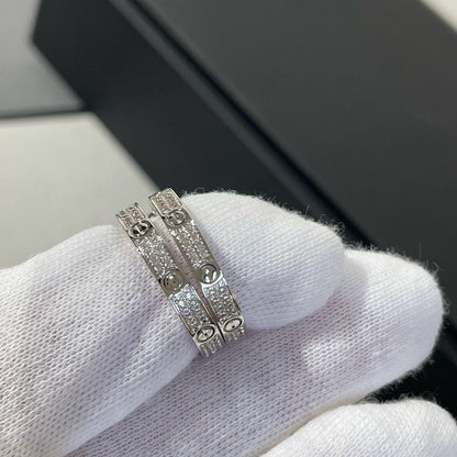 [⭐Shinejoy]LOVE DIAMOND SILBER-CREOLEN
