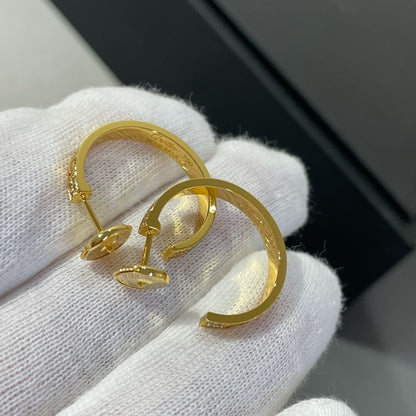 [⭐Shinejoy]LOVE ダイヤモンド ゴールド フープピアス