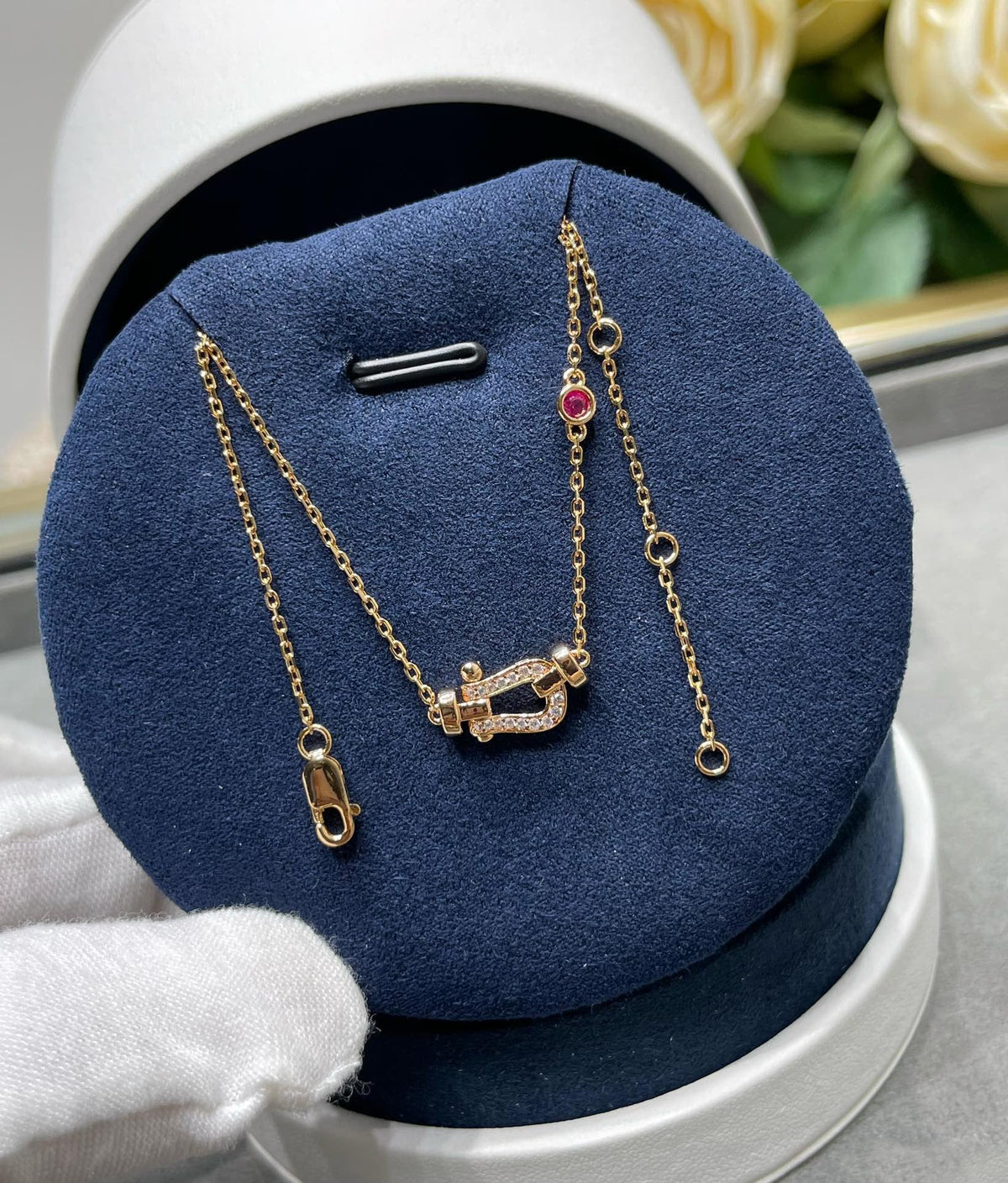[⭐Shinejoy]FORCE 10 DIAMOND PINK GOLD NECKLACE