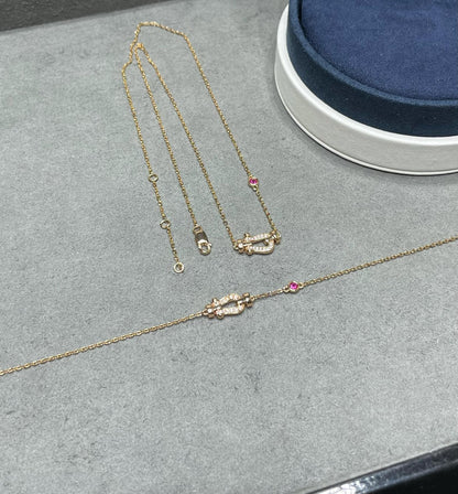 [⭐Shinejoy]FORCE 10 DIAMOND PINK GOLD NECKLACE