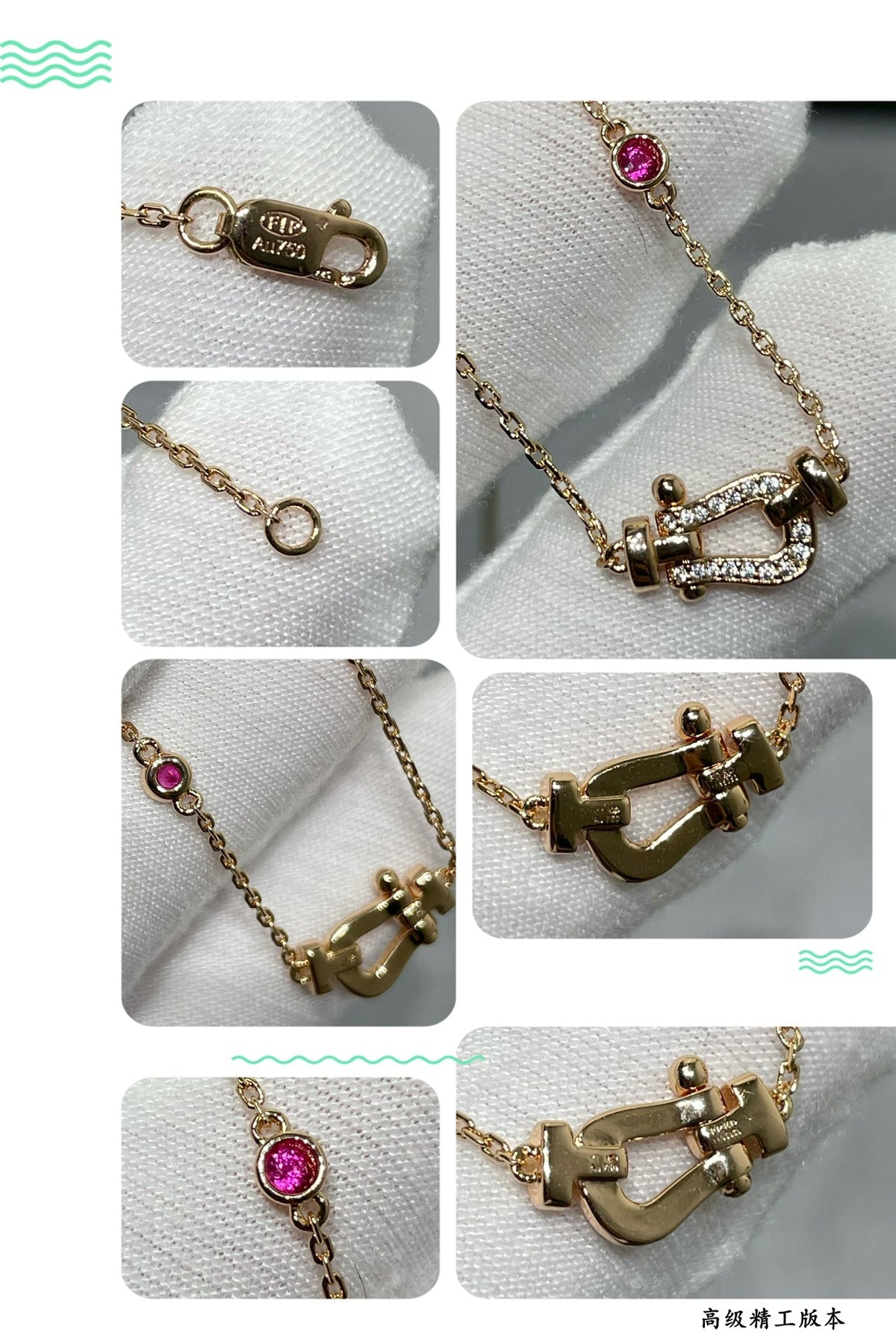 [⭐Shinejoy]FORCE 10 DIAMOND PINK GOLD NECKLACE