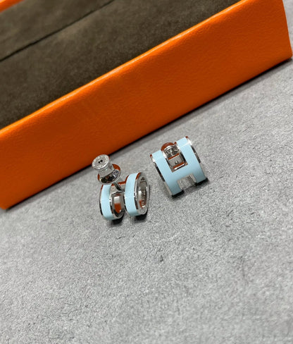 [⭐Shinejoy]POP H スカイブルー スタッドピアス