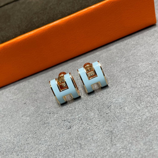 [⭐Shinejoy]POP H スカイブルー スタッドピアス
