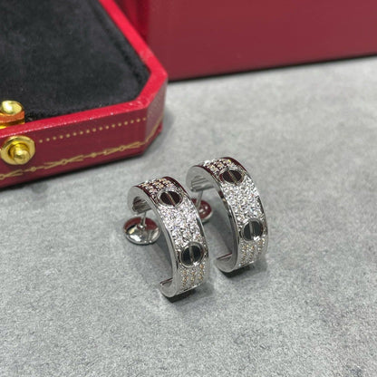 [⭐Shinejoy]LOVE KERAMIK-DIAMANT-PAVÉ-SILBEROHRRINGE