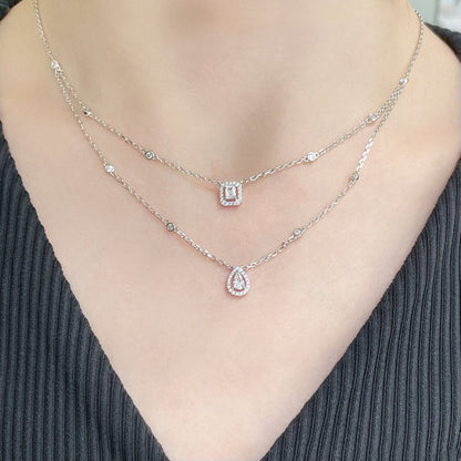 [⭐Shinejoy]MEINE TWIN 2-REIHIGE DIAMANTHALSKETTE