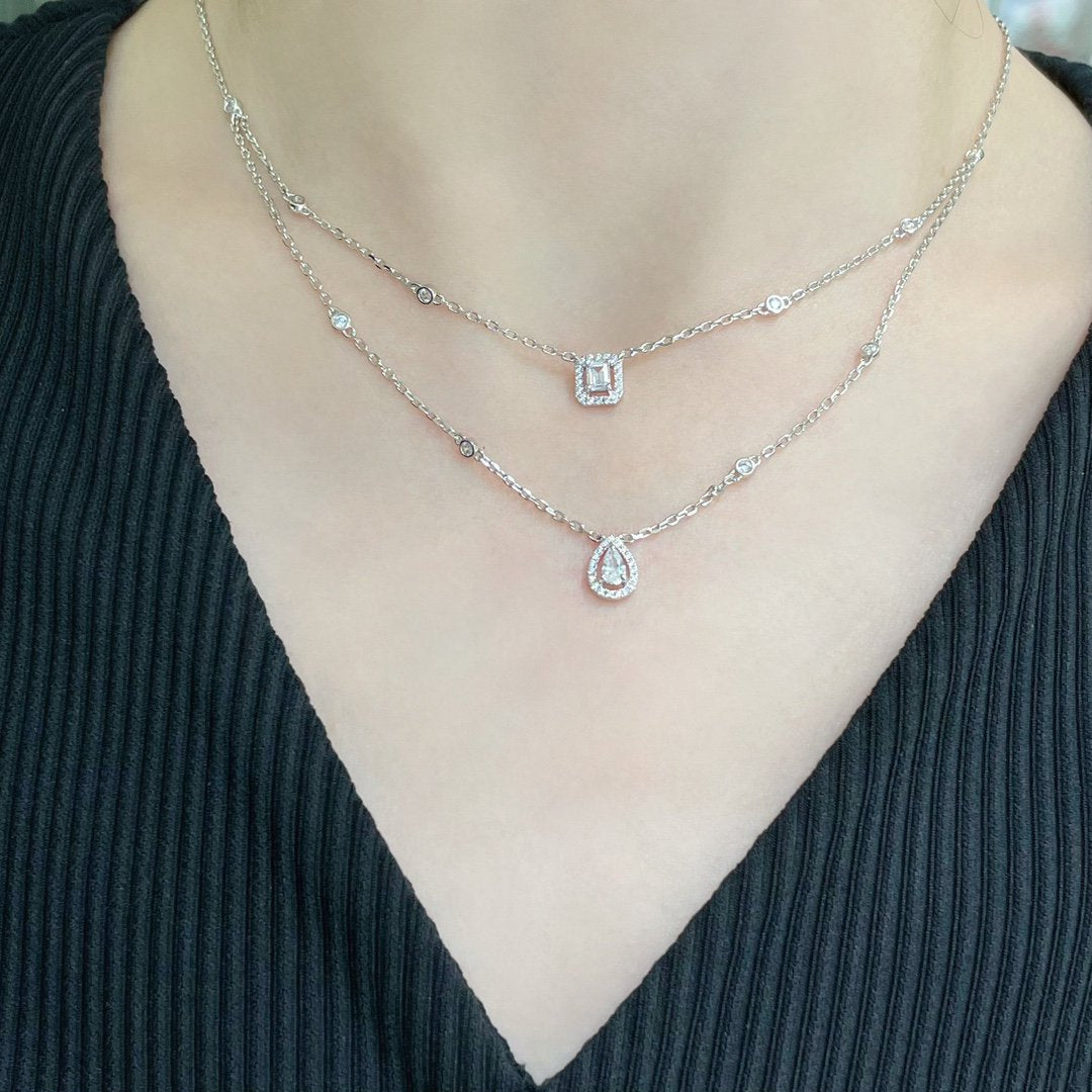 [⭐Shinejoy]MEINE TWIN 2-REIHIGE DIAMANTHALSKETTE