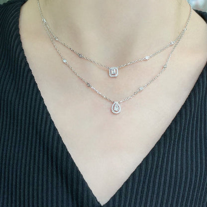 [⭐Shinejoy]MEINE TWIN 2-REIHIGE DIAMANTHALSKETTE