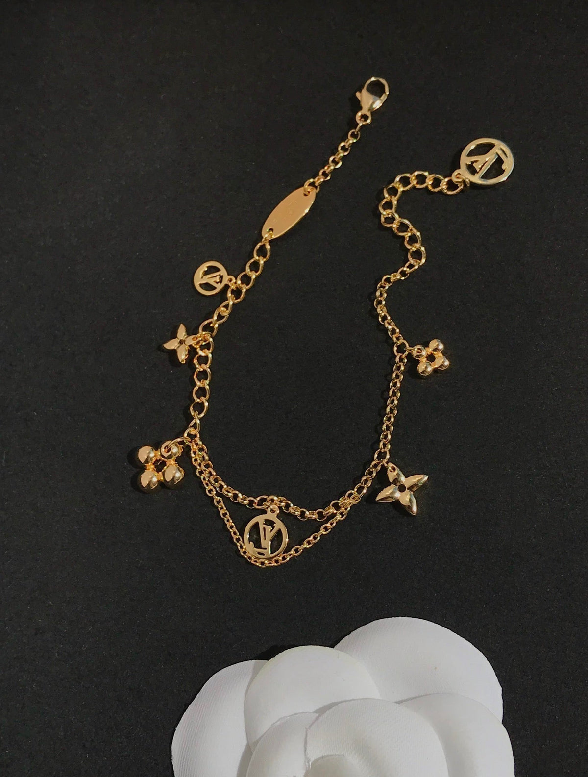 [⭐Shinejoy]BLÜHENDES ROSÉGOLD-PERLMUTT-ARMBAND