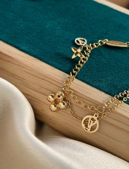 [⭐Shinejoy]BLÜHENDES ROSÉGOLD-PERLMUTT-ARMBAND