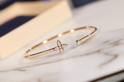 [⭐Shinejoy]IDYLLE GOLD OPEN BRACELET DIAMOND PAVED